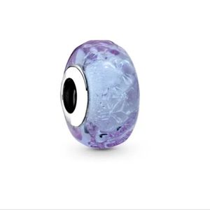 Glitter Glass Purple Charm